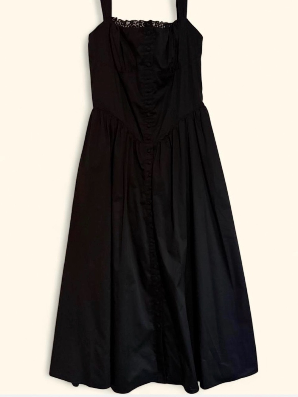 House of CB Black Maxi Dress with Button-Front Detail